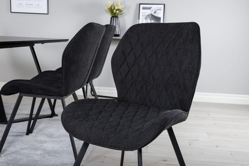 Rektangulär matgrupp Venture Home Svart Svart 6st - Møbler - Bord - Spisegrupper