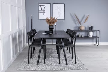 Rektangulär matgrupp Venture Home Svart Svart 6st - Møbler - Bord - Spisegrupper