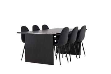 Rektangulär matgrupp Venture Home Svart Svart 6st - Møbler - Bord - Spisegrupper