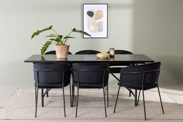 Rektangulär matgrupp Venture Home Svart Svart 6st - Møbler - Bord - Spisegrupper