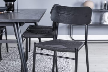 Rektangulär matgrupp Venture Home Svart Svart 6st - Møbler - Bord - Spisegrupper