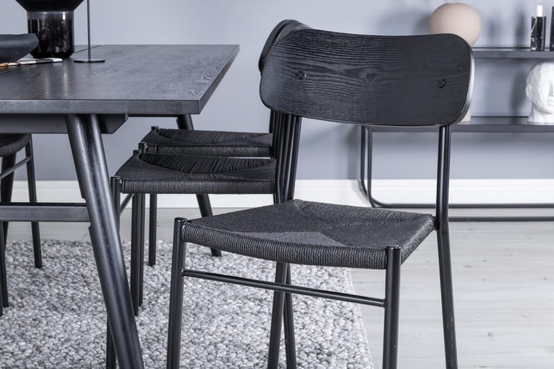 Rektangulär matgrupp Venture Home Svart Svart 6st - Møbler - Bord - Spisegrupper
