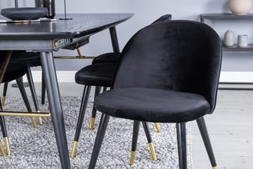 Rektangulär matgrupp Venture Home Svart Svart 6st - Møbler - Bord - Spisegrupper