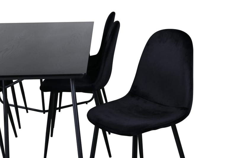 Rektangulär matgrupp Venture Home Svart Svart 6st - Møbler - Bord - Spisegrupper