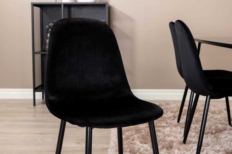 Rektangulär matgrupp Venture Home Svart Svart 6st - Møbler - Bord - Spisegrupper