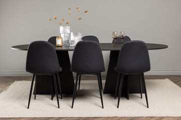 Rektangulär matgrupp Venture Home Svart Svart 6st - Møbler - Bord - Spisegrupper