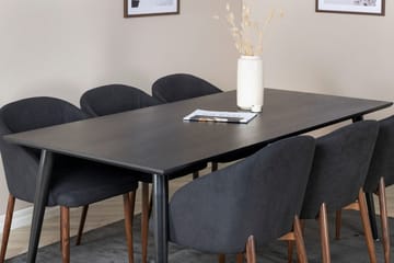 Rektangulär matgrupp Venture Home Svart Svart 6st - Møbler - Bord - Spisegrupper