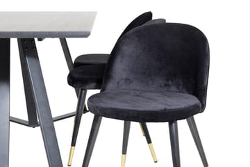 Rektangulär matgrupp Venture Home Svart Svart 6st - Møbler - Bord - Spisegrupper