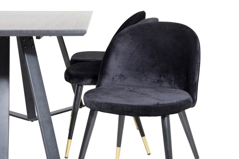 Rektangulär matgrupp Venture Home Svart Svart 6st - Møbler - Bord - Spisegrupper