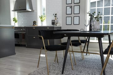 Rektangulär matgrupp Venture Home Svart Svart 6st - Møbler - Bord - Spisegrupper