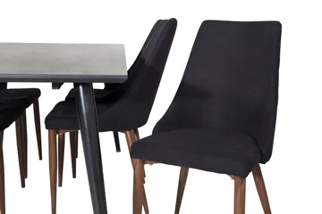 Rektangulär matgrupp Venture Home Svart Svart 6st - Møbler - Bord - Spisegrupper