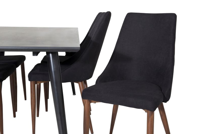 Rektangulär matgrupp Venture Home Svart Svart 6st - Møbler - Bord - Spisegrupper