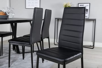 Rektangulär matgrupp Venture Home Svart Svart 6st - Møbler - Bord - Spisegrupper