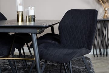 Rektangulär matgrupp Venture Home Svart Svart 6st - Møbler - Bord - Spisegrupper