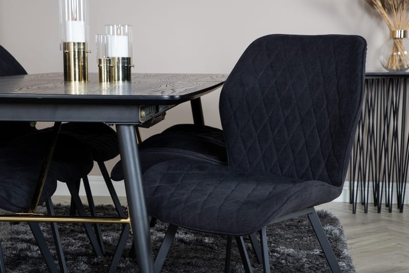Rektangulär matgrupp Venture Home Svart Svart 6st - Møbler - Bord - Spisegrupper