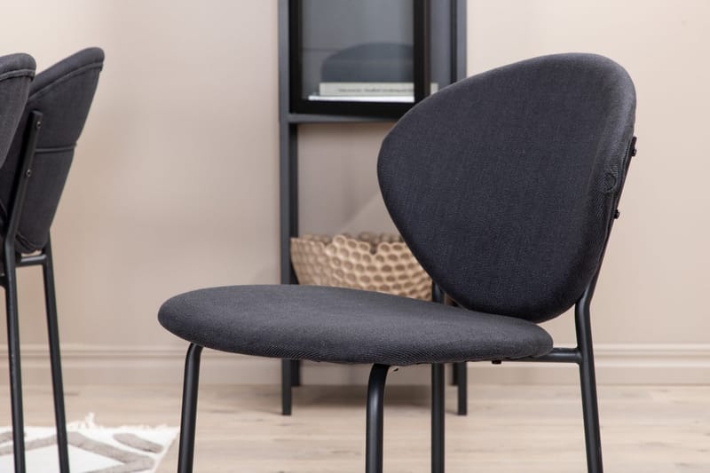 Rektangulär matgrupp Venture Home Svart Svart 6st - Møbler - Bord - Spisegrupper