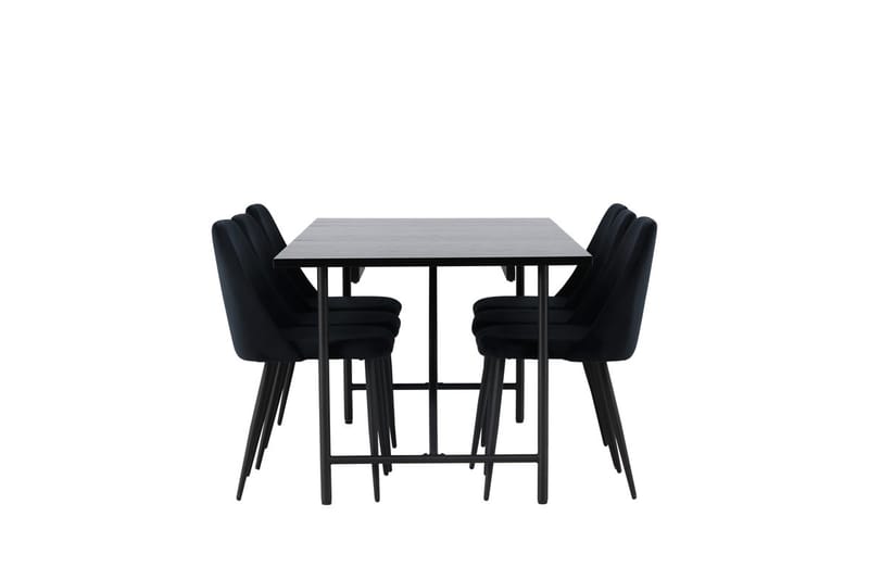 Rektangulär matgrupp Venture Home Svart Svart 6st - Møbler - Bord - Spisegrupper