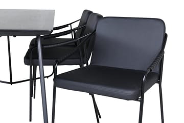 Rektangulär matgrupp Venture Home Svart Svart 6st - Møbler - Bord - Spisegrupper