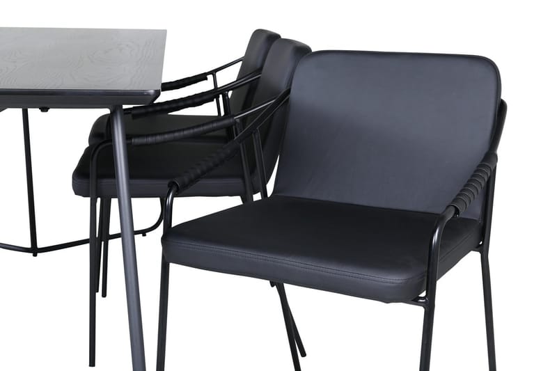 Rektangulär matgrupp Venture Home Svart Svart 6st - Møbler - Bord - Spisegrupper