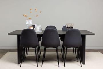 Rektangulär matgrupp Venture Home Svart Svart 6st - Møbler - Bord - Spisegrupper