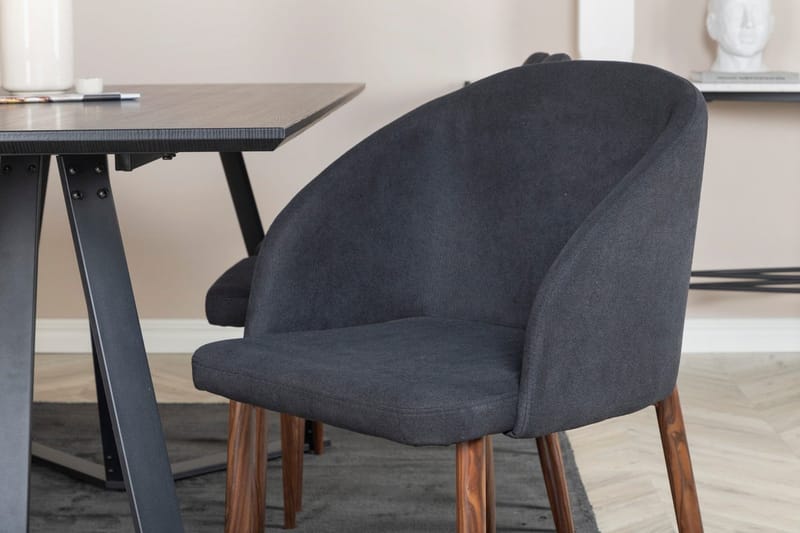 Rektangulär matgrupp Venture Home Svart Svart 6st - Møbler - Bord - Spisegrupper