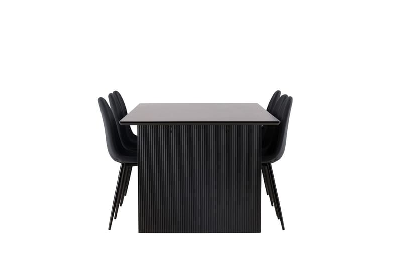Rektangulär matgrupp Venture Home Svart Svart 6st - Møbler - Bord - Spisegrupper