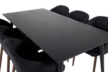 Rektangulär matgrupp Venture Home Svart Svart 6st - Møbler - Bord - Spisegrupper