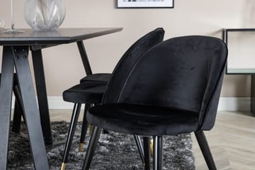 Rektangulär matgrupp Venture Home Svart Svart 6st - Møbler - Bord - Spisegrupper