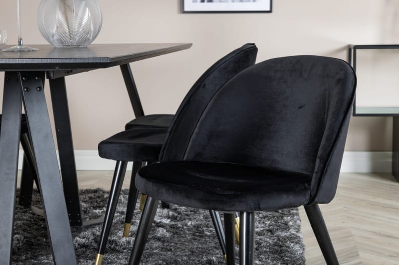 Rektangulär matgrupp Venture Home Svart Svart 6st - Møbler - Bord - Spisegrupper
