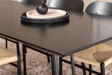 Rektangulär matgrupp Venture Home Svart Svart 6st - Møbler - Bord - Spisegrupper