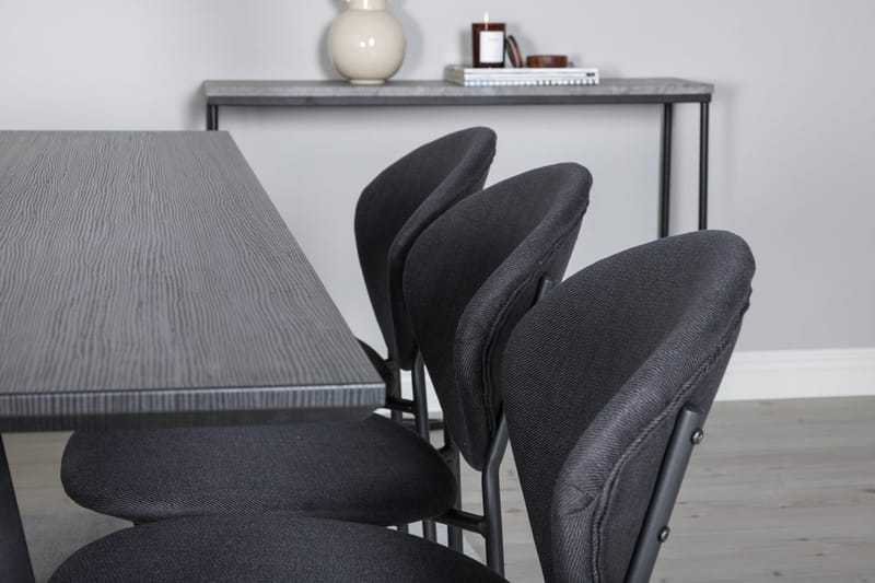 Rektangulär matgrupp Venture Home Svart Svart 6st - Møbler - Bord - Spisegrupper