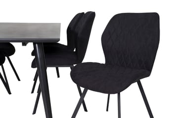 Rektangulär matgrupp Venture Home Svart Svart 6st - Møbler - Bord - Spisegrupper