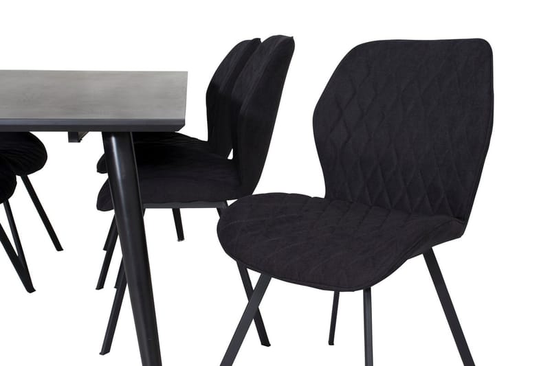 Rektangulär matgrupp Venture Home Svart Svart 6st - Møbler - Bord - Spisegrupper