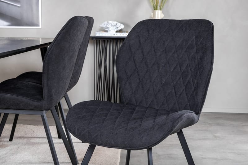 Rektangulär matgrupp Venture Home Svart Svart 6st - Møbler - Bord - Spisegrupper