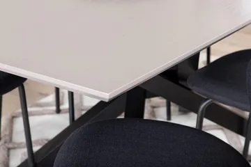 Rektangulär matgrupp Venture Home Svart Svart 6st - Møbler - Bord - Spisegrupper
