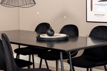 Rektangulär matgrupp Venture Home Svart Svart 6st - Møbler - Bord - Spisegrupper