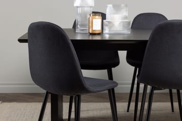 Rektangulär matgrupp Venture Home Svart Svart 6st - Møbler - Bord - Spisegrupper