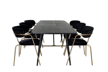 Rektangulär matgrupp Venture Home Svart Svart 6st - Møbler - Bord - Spisegrupper
