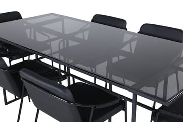 Rektangulär matgrupp Venture Home Svart Svart 6st - Møbler - Bord - Spisegrupper
