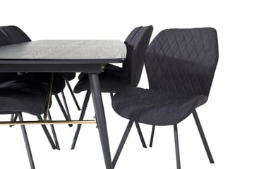 Rektangulär matgrupp Venture Home Svart Svart 6st - Møbler - Bord - Spisegrupper
