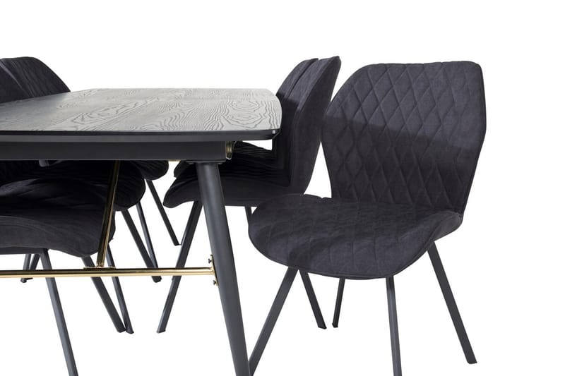 Rektangulär matgrupp Venture Home Svart Svart 6st - Møbler - Bord - Spisegrupper