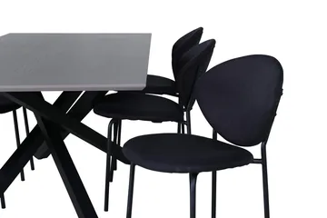 Rektangulär matgrupp Venture Home Svart Svart 6st - Møbler - Bord - Spisegrupper