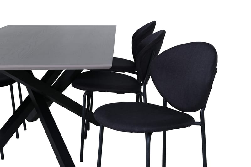 Rektangulär matgrupp Venture Home Svart Svart 6st - Møbler - Bord - Spisegrupper