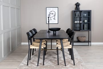 Rektangulär matgrupp Venture Home Svart Svart 6st - Møbler - Bord - Spisegrupper