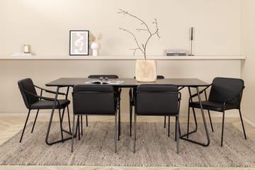 Rektangulär matgrupp Venture Home Svart Svart 6st - Møbler - Bord - Spisegrupper
