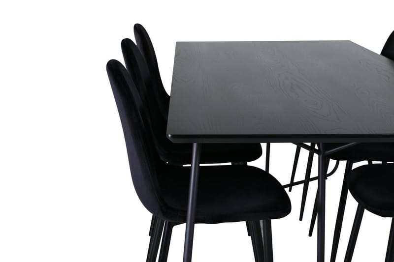 Rektangulär matgrupp Venture Home Svart Svart 6st - Møbler - Bord - Spisegrupper