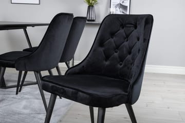 Rektangulär matgrupp Venture Home Svart Svart 6st - Møbler - Bord - Spisegrupper