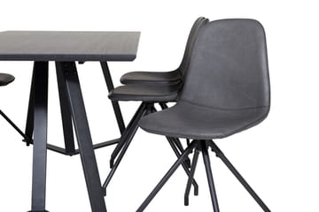 Rektangulär matgrupp Venture Home Svart Svart 6st - Møbler - Bord - Spisegrupper
