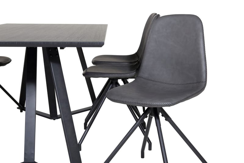 Rektangulär matgrupp Venture Home Svart Svart 6st - Møbler - Bord - Spisegrupper
