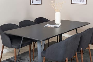 Rektangulär matgrupp Venture Home Svart Svart 6st - Møbler - Bord - Spisegrupper